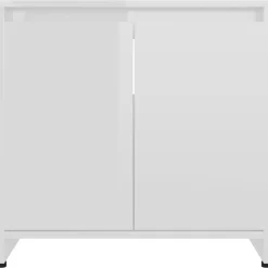 VIDAXL Badkamerkast 60x33x61 cm spaanplaat hoogglans wit