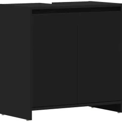 VIDAXL Badkamerkast 60x33x61 cm spaanplaat zwart