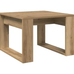 vidaXL Bijzettafel - Salontafel - U-porten - Artisanaal eiken - 50x50x35 cm