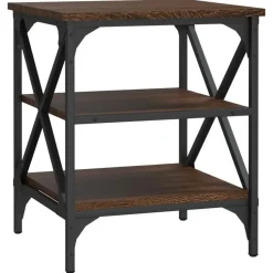 vidaXL Bijzettafels - Industrieel - Bruin eiken - Hout - 40x42x50 cm - Set van 2