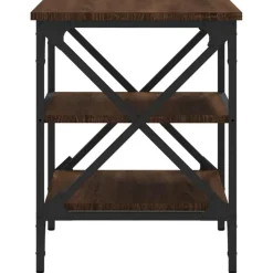 vidaXL Bijzettafels - Industrieel - Bruin eiken - Hout - 40x42x50 cm - Set van 2