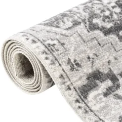 vidaXL Buitenkleed platgeweven 80x250 cm lichtgrijs