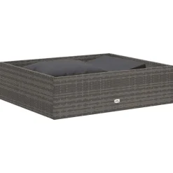 VIDAXL 2-delige Loungeset met kussens poly rattan grijs