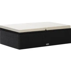 VIDAXL 2-delige Loungeset met kussens poly rattan zwart