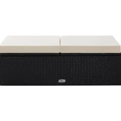 VIDAXL 2-delige Loungeset met kussens poly rattan zwart
