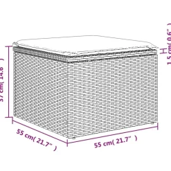 vidaXL 4-delige Loungeset met kussens en kruk - hout armsteun - Grijs