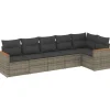 vidaXL 6-delige Loungeset voor 6 met kussens - Gris - Poly rattan