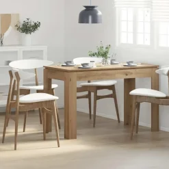 vidaXL Eettafel - Rechthoekige tafel - Artisanaal eiken - Hout - 120x60x76 cm