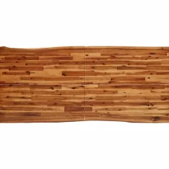 vidaXL Eettafel - Rechthoekige tafel - Massief acaciahout en staal - 200x90 cm
