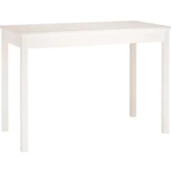 vidaXL Eettafel - Rechthoekige tafel - Wit - Massief grenenhout - 110x55 cm