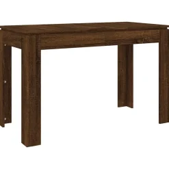 vidaXL Eettafel - Rechthoekige tafel - Bruin eiken - Bewerkt hout - 120x60 cm