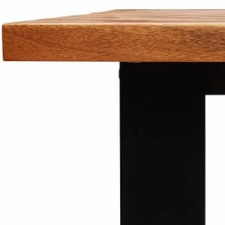 vidaXL Eettafel - Rechthoekige tafel - Massief acaciahout en staal - 140x80 cm