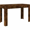 vidaXL Eettafel - Rechthoekige tafel - Gerookt eiken - Bewerkt hout - 120x60 cm