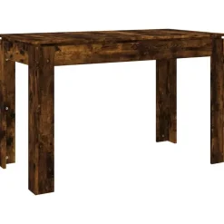 vidaXL Eettafel - Rechthoekige tafel - Gerookt eiken - Bewerkt hout - 120x60 cm