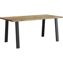 vidaXL Eettafel - Rechthoekige tafel - Massief acaciahout en staal - 150x90 cm