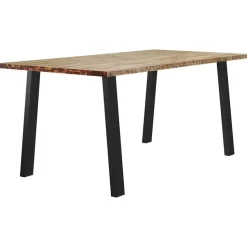 vidaXL Eettafel - Rechthoekige tafel - Massief acaciahout en staal - 150x90 cm