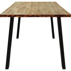 vidaXL Eettafel - Rechthoekige tafel - Massief acaciahout en staal - 150x90 cm