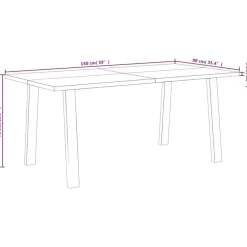 vidaXL Eettafel - Rechthoekige tafel - Massief acaciahout en staal - 150x90 cm