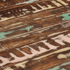 vidaXL Eettafel - Ronde tafel - Massief gerecycled hout en staal - Ø110 cm