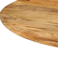 vidaXL Eettafel - Ronde tafel - Massief mangohout en staal - Ø110 cm
