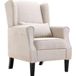 VIDAXL Fauteuil stof beige