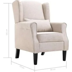 VIDAXL Fauteuil stof beige