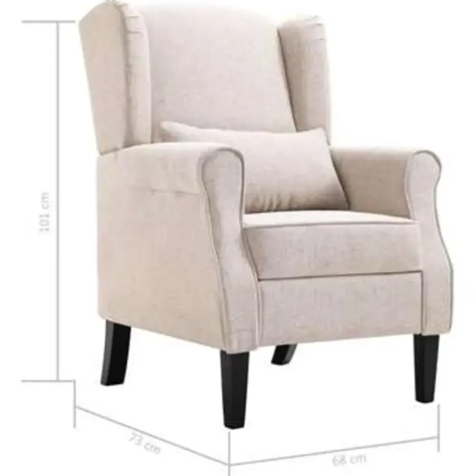 VIDAXL Fauteuil stof beige