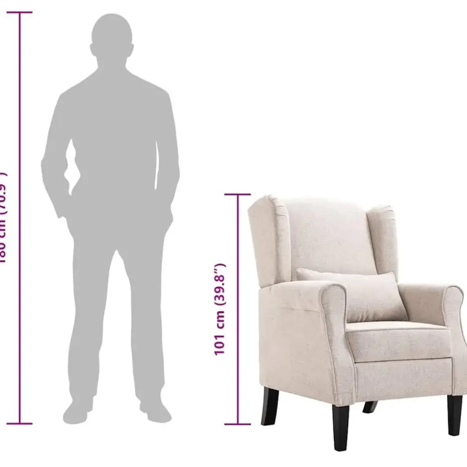 VIDAXL Fauteuil stof beige