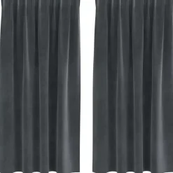 vidaXL Gordijnen - Verduisterend - Lichtgrijs - 140x175 cm - Fluweel - 2 Stuks