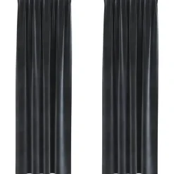 vidaXL Gordijnen - Verduisterend - Donkergrijs - 140x245 cm - Fluweel - 2 Stuks