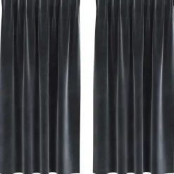 vidaXL Gordijnen - Verduisterend - Donkergrijs - 140x175 cm - Fluweel - 2 Stuks