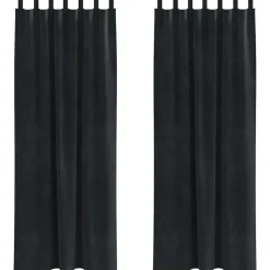 vidaXL Gordijnen met lussen - Verduisterend - Zwart Fluweel - 140x225 cm - 2 St.