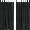 vidaXL Gordijnen met lussen - Verduisterend - Zwart Fluweel - 140x175 cm - 2 St.