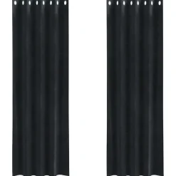 vidaXL Gordijnen met ringen - Verduisterend - Zwart Fluweel - 140x245 cm - 2 St.