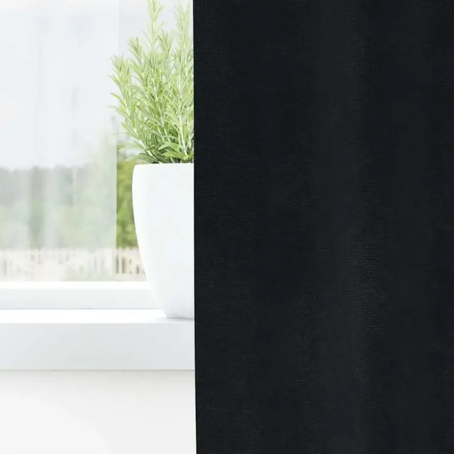 vidaXL Gordijnen met ringen - Verduisterend - Zwart Fluweel - 140x245 cm - 2 St.