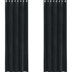 vidaXL Gordijnen met ringen - Verduisterend - Zwart Fluweel - 140x225 cm - 2 St.
