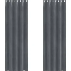 vidaXL Gordijnen met ringen - Lichtgrijs - 140x225 cm - Fluweel - 2 Stuks