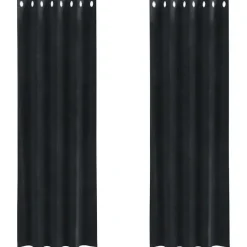 vidaXL Gordijnen met ringen - Verduisterend - Zwart Fluweel - 140x240 cm - 2 St.