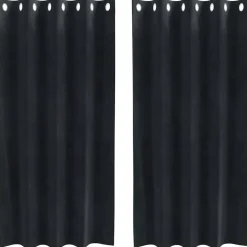 vidaXL Gordijnen met ringen - Verduisterend - Zwart Fluweel - 140x175 cm - 2 St.