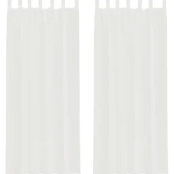 vidaXL Gordijnen van voile met lussen - Wit - 140x260 cm - Stof - 2 Stuks