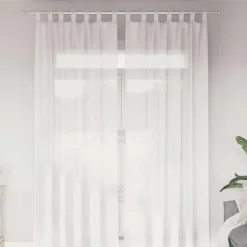 vidaXL Gordijnen van voile met lussen - Wit - 140x260 cm - Stof - 2 Stuks