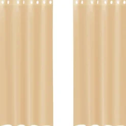 vidaXL Gordijnen van voile met ringen - Zand - 140x245 cm - Stof - 2 Stuks