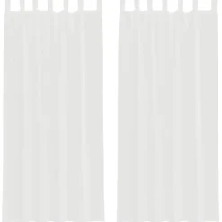 vidaXL Gordijnen van voile met lussen - Wit - 140x245 cm - Stof - 2 Stuks