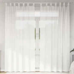 vidaXL Gordijnen van voile met lussen - Wit - 140x245 cm - Stof - 2 Stuks