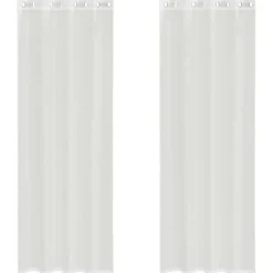vidaXL Gordijnen van voile met ringen - Wit - 140x260 cm - Stof - 2 Stuks
