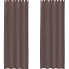 vidaXL Gordijnen van voile met ringen - Bruin - 140x260 cm - Stof - 2 Stuks
