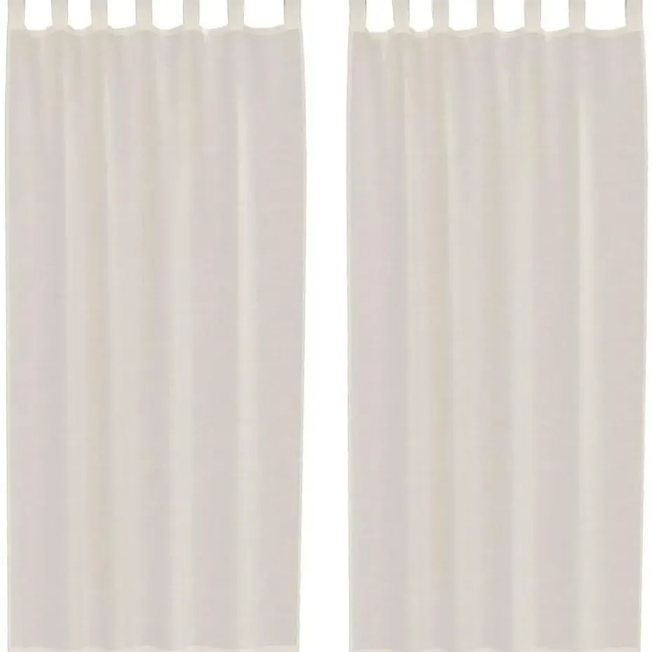 vidaXL Gordijnen van voile met lussen - Crème - 140x245 cm - Stof - 2 Stuks