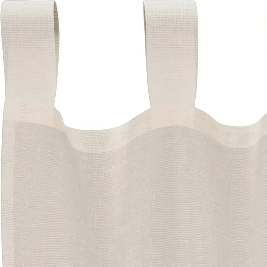 vidaXL Gordijnen van voile met lussen - Crème - 140x245 cm - Stof - 2 Stuks