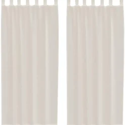 vidaXL Gordijnen van voile met lussen - Crème - 140x225 cm - Stof - 2 Stuks