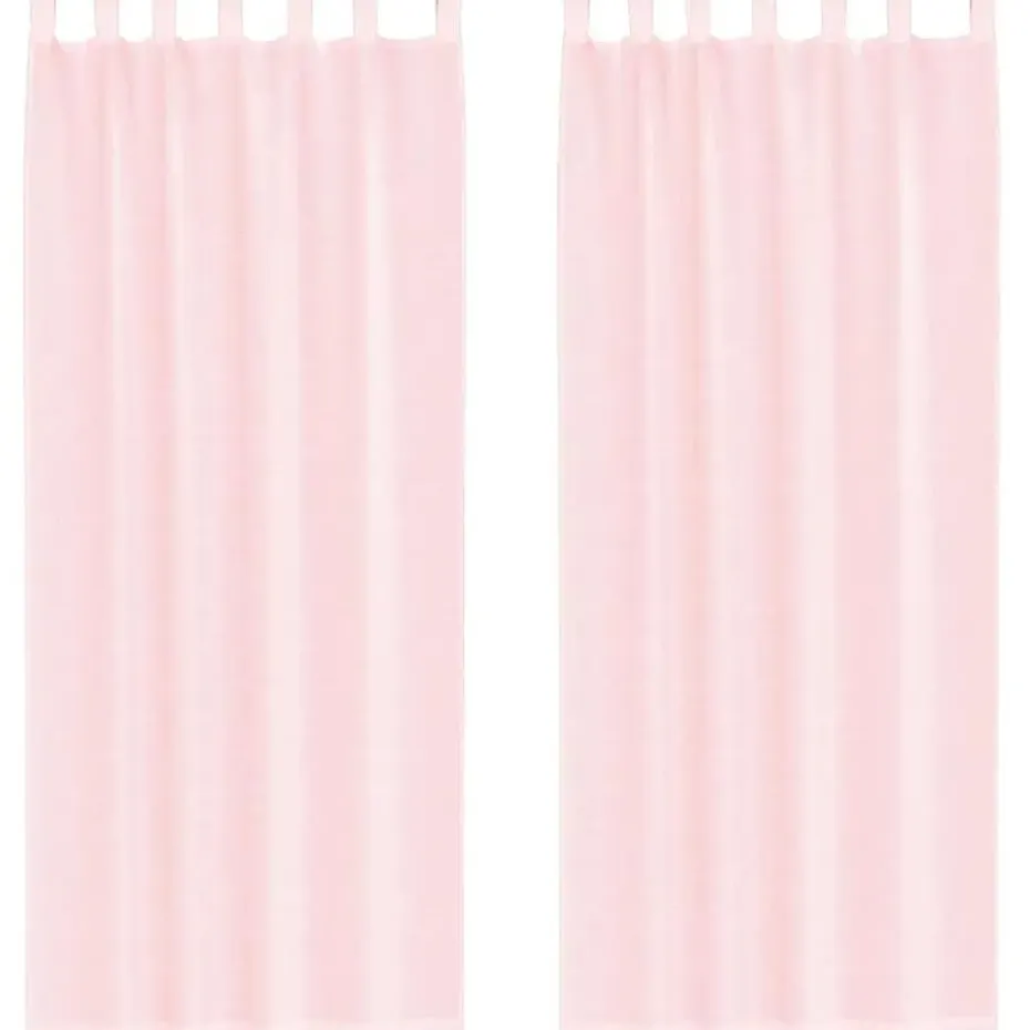 vidaXL Gordijnen van voile met lussen - Lichtroze - 140x260 cm - Stof - 2 Stuks